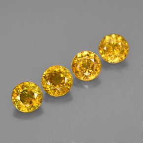 Gemas de esfena amarillo natural de  ct, corte redondo, VS