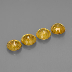 Gemas de esfena amarillo natural de  ct, corte redondo, VS
