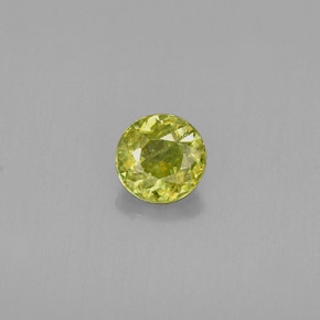 Esfena verde natural de 0,44 ct, corte redondo, VS