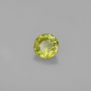 Esfena verde natural de 0,44 ct, corte redondo, VS