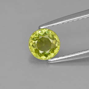 Esfena verde natural de 0,59 ct, corte redondo, VS