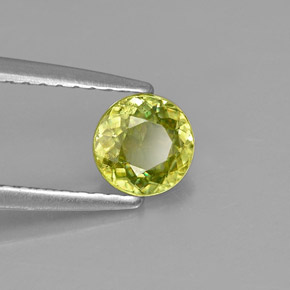 Esfena verde natural de 0,59 ct, corte redondo, VS
