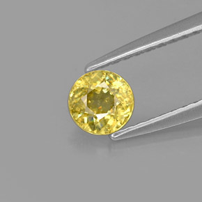 Esfena oro natural de 0,47 ct, corte redondo, VS