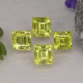 Gemas de esfena amarillo natural de 1,50 ct, cuadrado, VS-SI