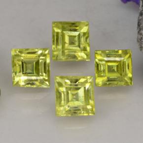 Gemas de esfena amarillo natural de 1,50 ct, cuadrado, VS-SI
