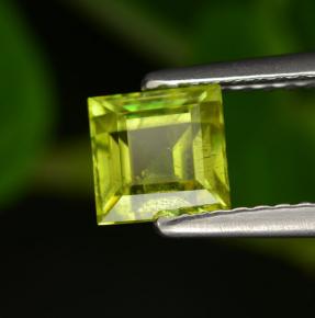 Esfena verde natural de 0,99 ct, cuadrado, VS-SI