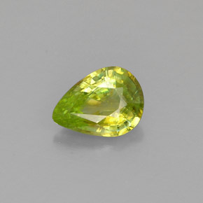 Esfena verde natural de 0,67 ct, en forma de pera, VVS-VS