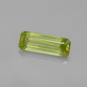 Esfena Verde dorado natural de 1.19 ct, corte esmeralda, VS