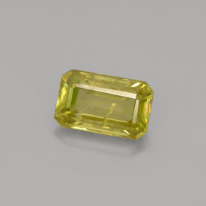 Esfena amarillo natural de 1,25 ct, corte esmeralda, VS