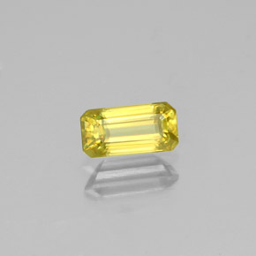 Esfena Dorado amarillo natural de 0.58 ct, corte esmeralda, VVS-VS