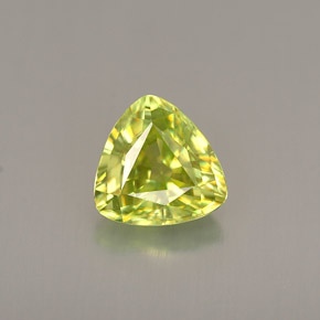 Esfena verde natural de 0,77 ct, trillón, VVS-VS