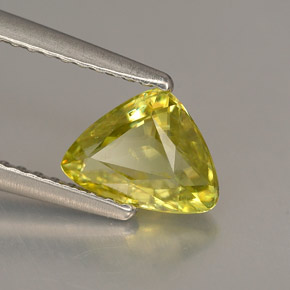 Esfena amarillo natural de 0,93 ct, trillón, VVS-VS