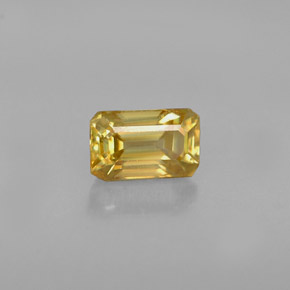Esfena amarillo natural de 0,63 ct, corte esmeralda, VVS-VS