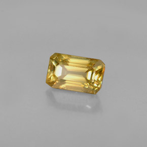 Esfena amarillo natural de 0,63 ct, corte esmeralda, VVS-VS