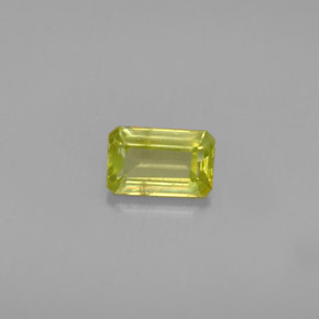 Esfena verde natural de 0,45 ct, corte esmeralda, VS