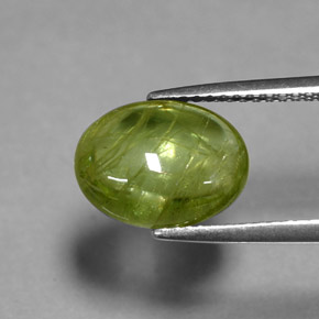 Esfena verde natural de 3,57 ct, transparente, transparente / translúcido