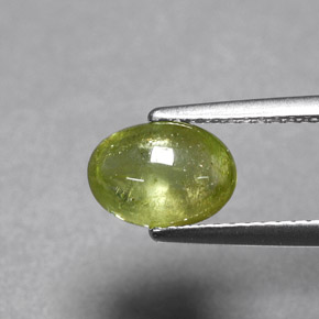 Esfena Verde amarillento natural de 1.66 ct, Transparente, Transparente / Translúcido