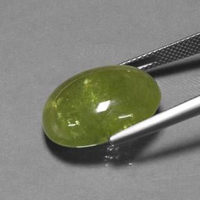 Esfena verde natural de 21,01 ct, corte óvalo, translúcido