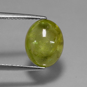 Esfena verde natural de 4,30 ct, transparente, transparente / translúcido