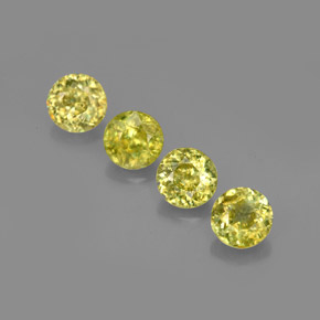 Gemas de esfena verde natural de  ct, corte redondo, VS