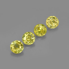 Gemas de esfena verde natural de  ct, corte redondo, VS