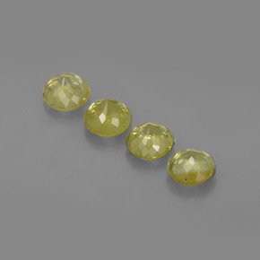 Gemas de esfena verde natural de  ct, corte redondo, VS