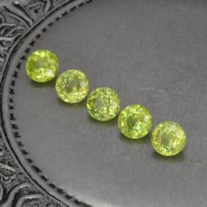 Gemas de esfena verde natural de 1,53 ct, corte redondo, VS