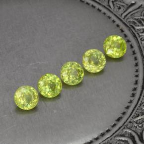 Gemas de esfena verde natural de 1,53 ct, corte redondo, VS