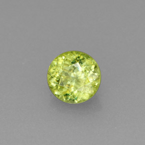 Esfena verde natural de 0,39 ct, corte redondo, VVS-VS