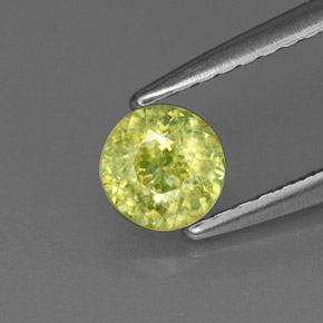 Esfena verde natural de 0,44 ct, corte redondo, VVS-VS