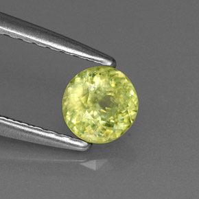 Esfena verde natural de 0,44 ct, corte redondo, VVS-VS
