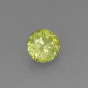 Esfena verde natural de 0,39 ct, corte redondo, VS
