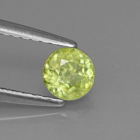 Esfena Verde natural de 0.48 ct, Corte Redondo, VS