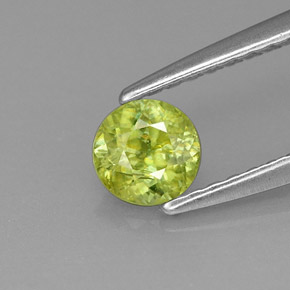 Esfena verde natural de 0,41 ct, corte redondo, VS