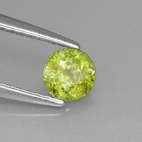 Esfena verde natural de 0,41 ct, corte redondo, VS