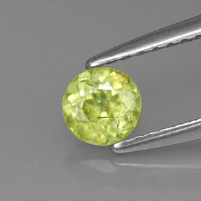 Esfena verde natural de 0,42 ct, corte redondo, VS