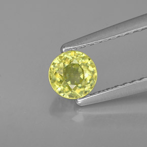 Esfena verde natural de 0,48 ct, corte redondo, VS