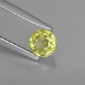 Esfena verde natural de 0,48 ct, corte redondo, VS