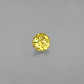 Esfena amarillo natural de 0,34 ct, corte redondo, VS