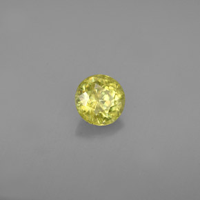 Esfena verde natural de 0,57 ct, corte redondo, VS-SI