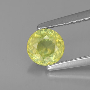 Esfena verde natural de 0,51 ct, corte redondo, VS