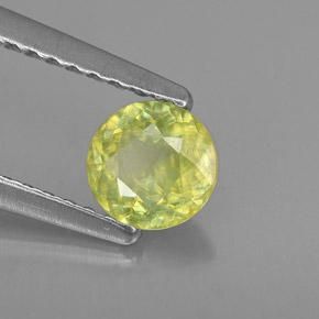 Esfena verde natural de 0,51 ct, corte redondo, VS