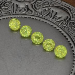 Gemas de esfena verde natural de  ct, corte redondo, VS