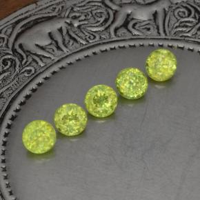 Gemas de esfena verde natural de  ct, corte redondo, VS