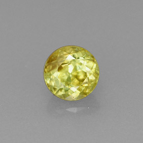 Esfena amarillo natural de 0,47 ct, corte redondo, VS
