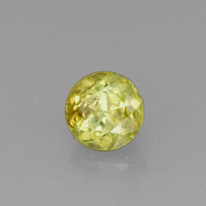 Esfena amarillo natural de 0,47 ct, corte redondo, VS