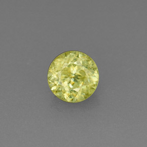 Esfena verde natural de 0,41 ct, corte redondo, VS