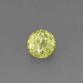 Esfena verde natural de 0,41 ct, corte redondo, VS