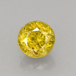 Esfena amarillo natural de 0,42 ct, corte redondo, VS