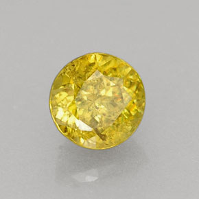 Esfena amarillo natural de 0,42 ct, corte redondo, VS
